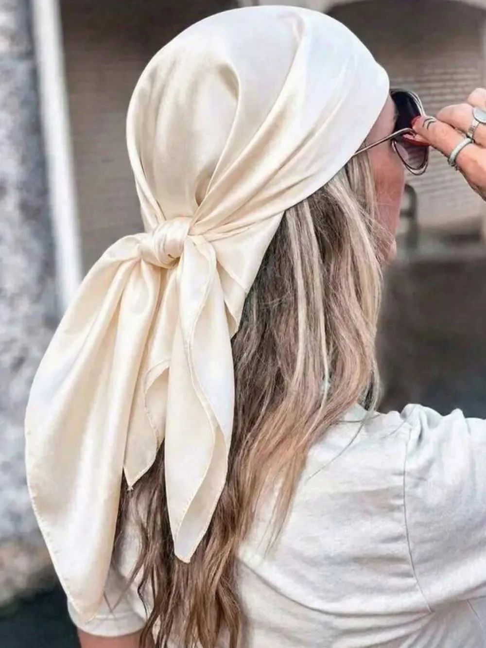 Cream Head Scarf S173